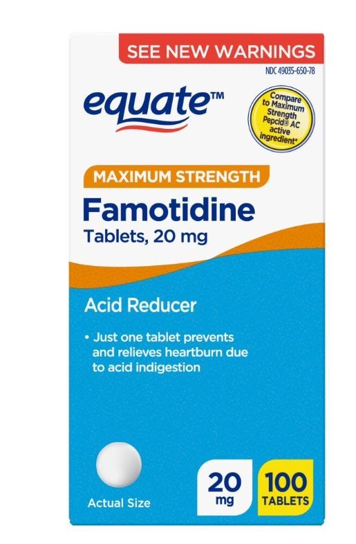 Equate Maximum Strength Famotidine Tablets, 20 mg, Acid Reducer, 100 Count