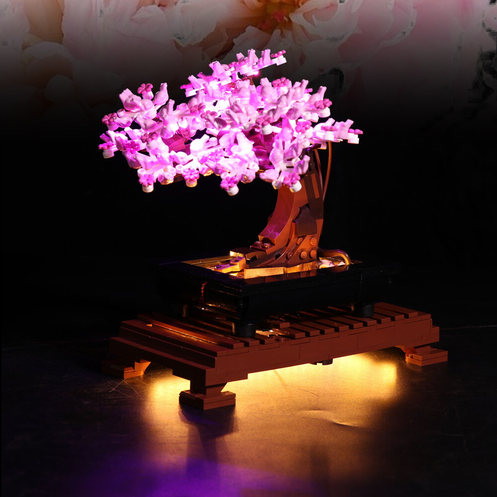 LocoLee LED Light Kit for Lego 10281 Pink Bonsai Tree Plant ​Model Lighting Set