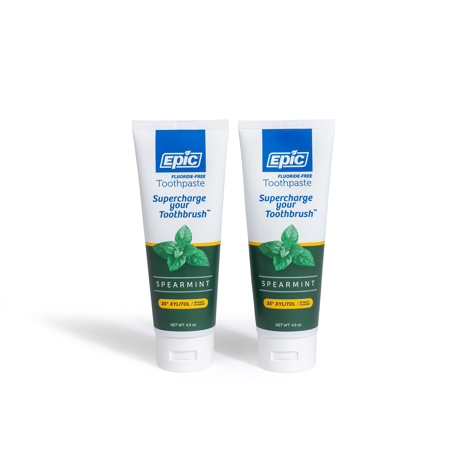 Epic Dental Fluoride Free Toothpaste Xylitol Spearmint 4.9oz Pack of 2