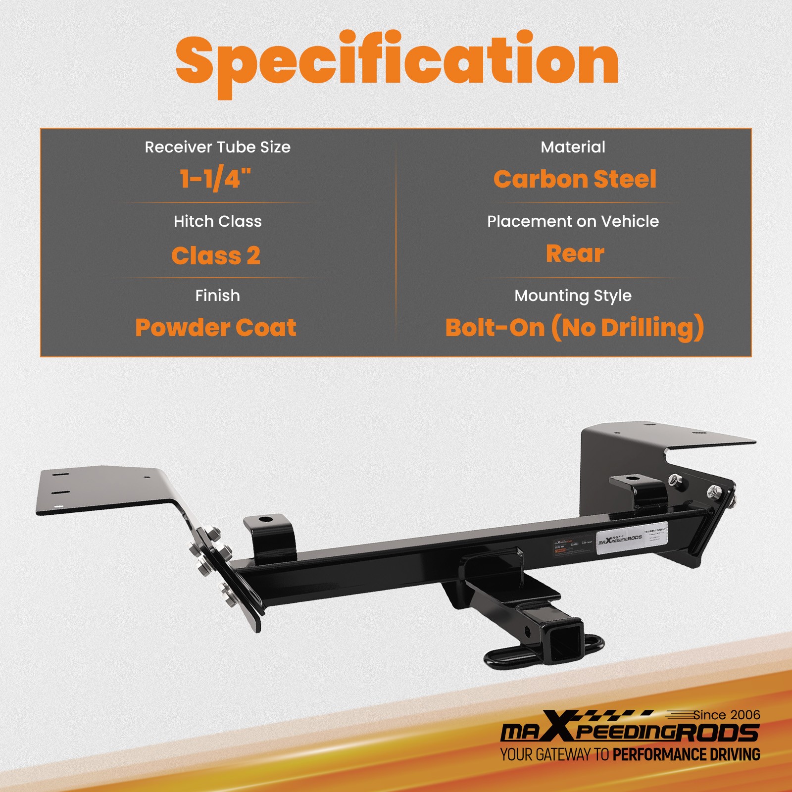 Class 2 Trailer Hitch Receiver for Chevrolet Impala 2000-2013 2014-2016 Limited