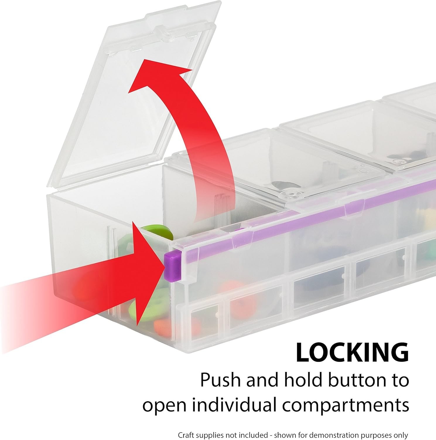 Compact Craft Organizer with 7 Locking Compartments for Secure Supply Management