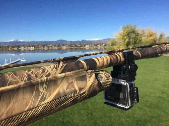 GoPro Shotgun Mount, Low Profile does not obstruct ShotGun rib or aiming view