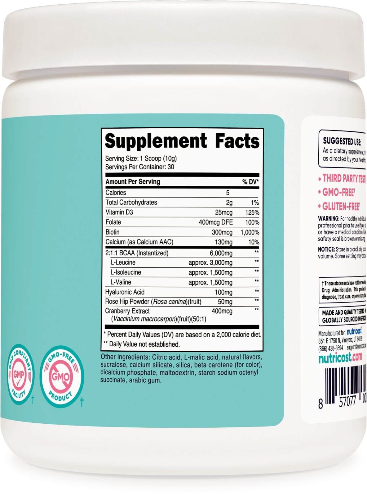 Nutricost BCAA for Women (Peach Mango) 30 Servings