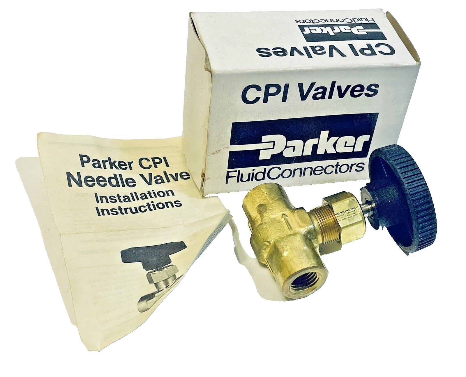 Parker CPI 4F-V6LN-B 1/4" Straight Fitting Max 3000 PSI Brass Needle Valve