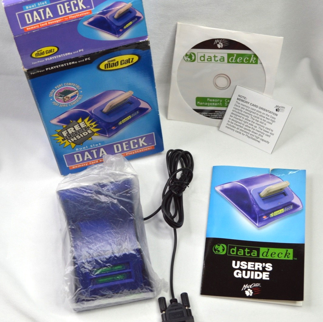 PlayStation 1 PS1 PSX Dual Slot Data Deck Memory Card Mad Catz NEW