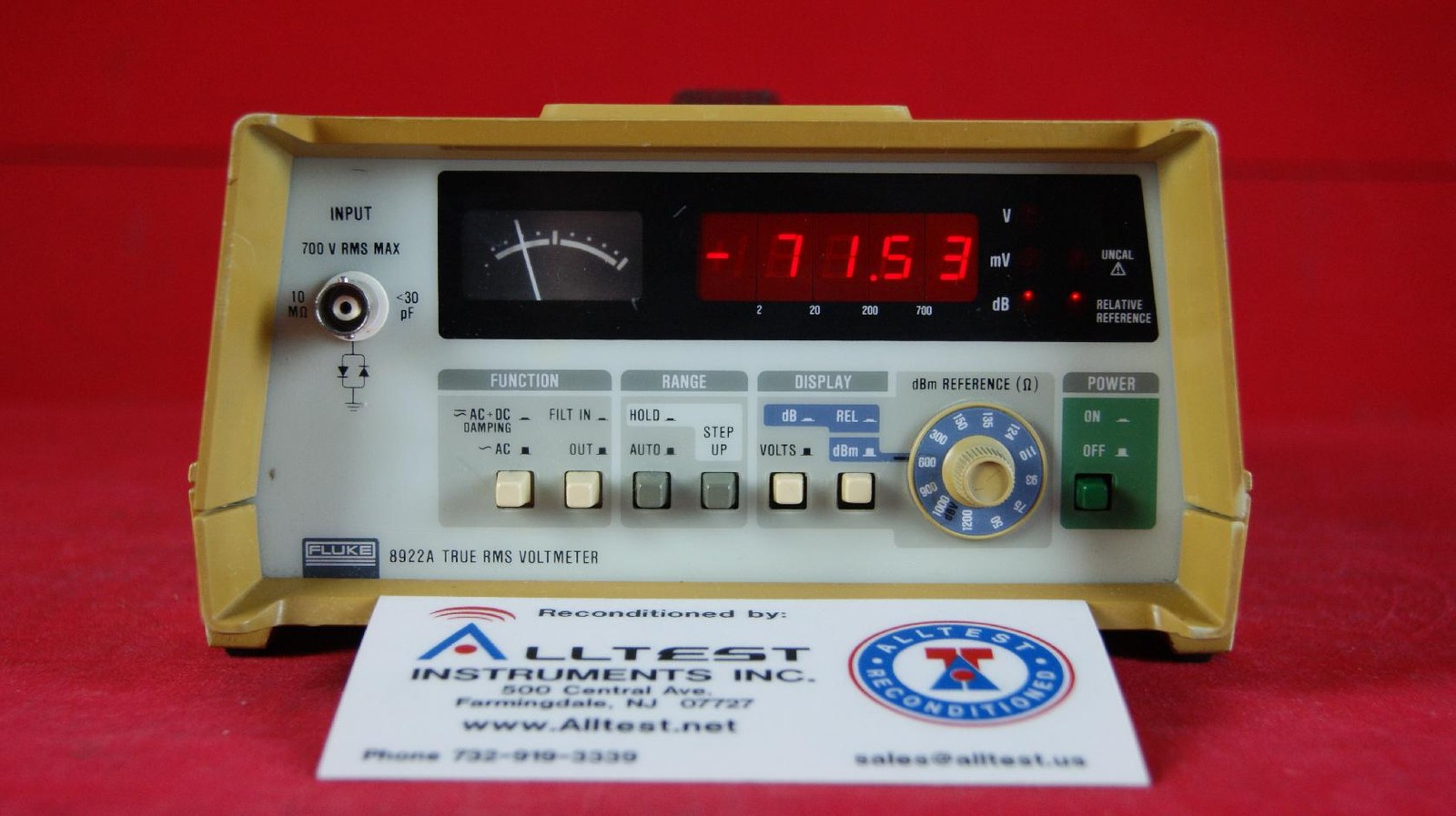 Fluke 8922A True-RMS Digital Voltmeter