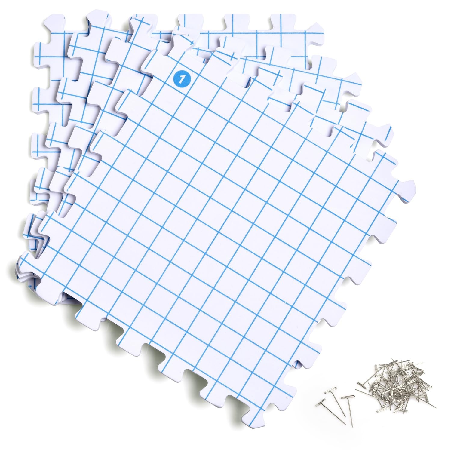 4 PCS Interlocking Blocking Mats Knitting Crochet 12x12 Inch 50 TPins