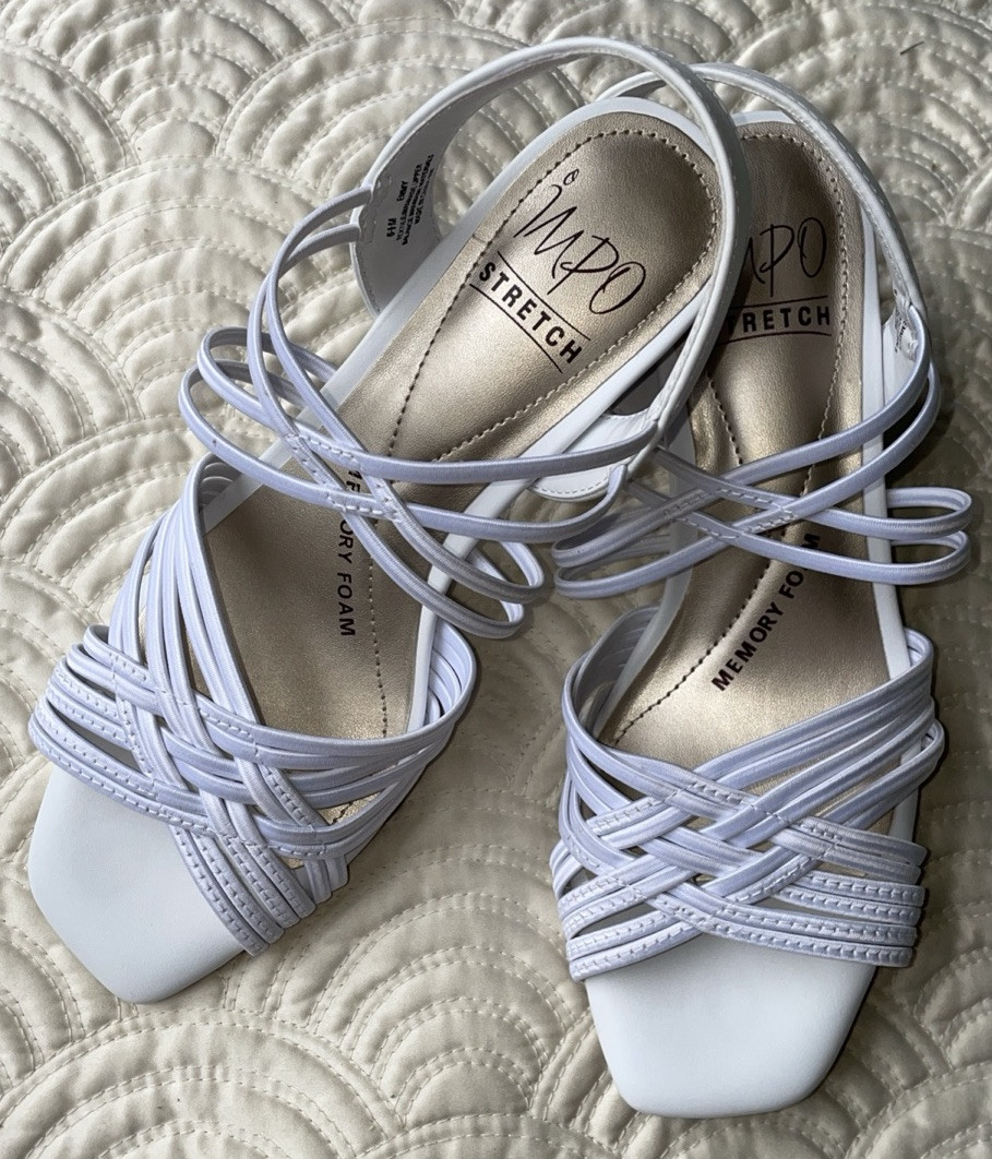 NWOT Womens Impo Emmy White Strappy 2.5 Heel Dress Sandal Shoe Size 8.5