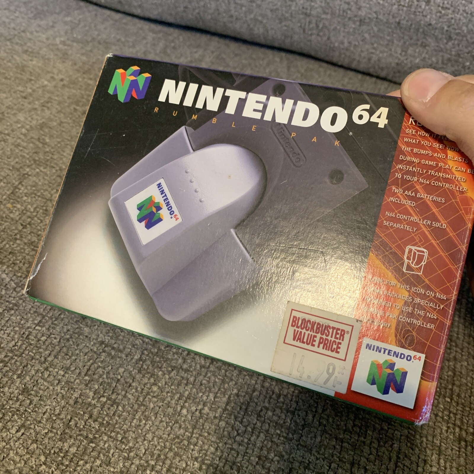 Nintendo 64 N64 Rumble Pak (1997) BOX ONLY! NO INSERTS READ!