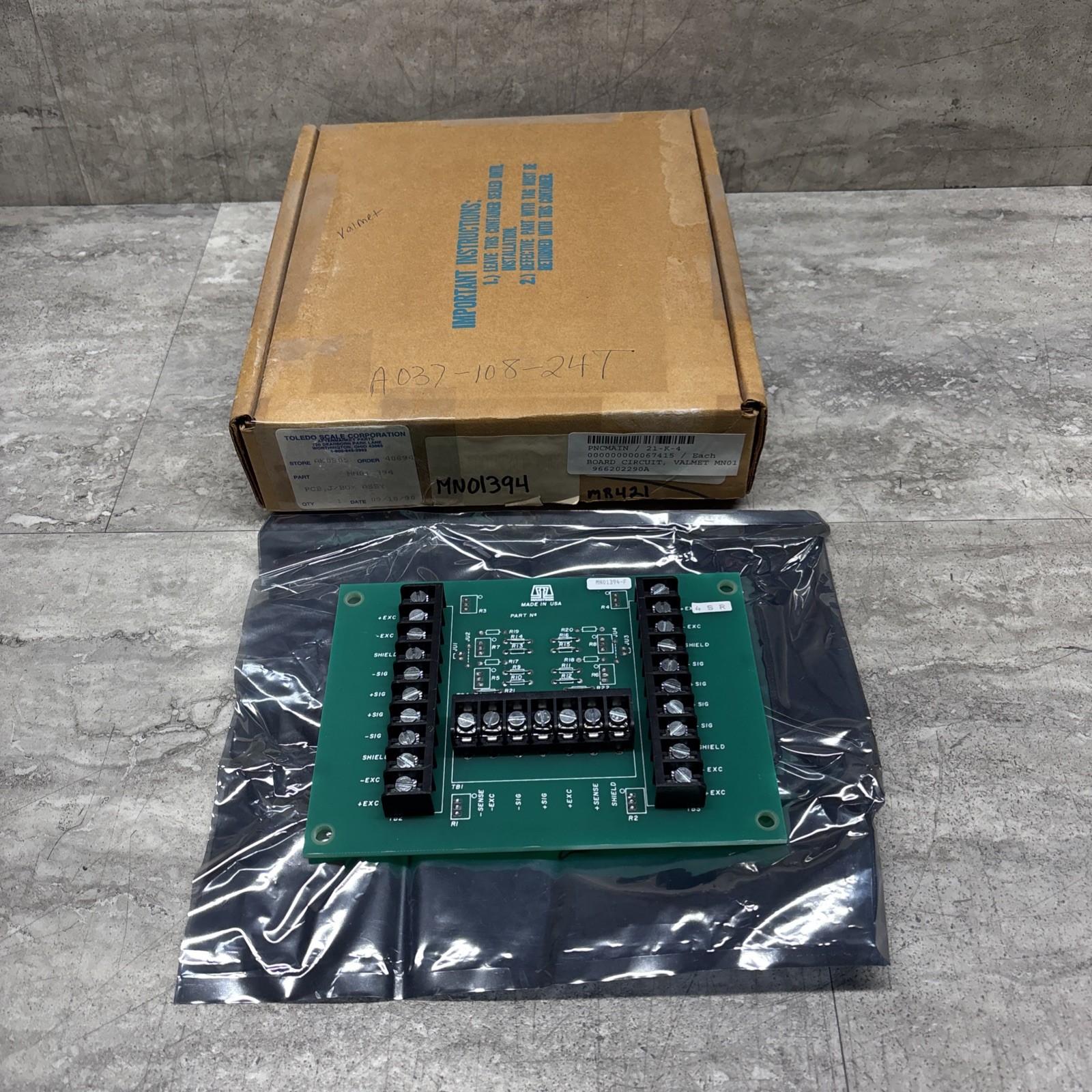 Mettler Toledo MN01394 MN01394-F Masstron Circuit Board, New Old Stock