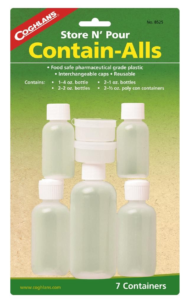 Coghlan's Contain-Alls Food Safe Plastic Container Set 7 Piece Camping