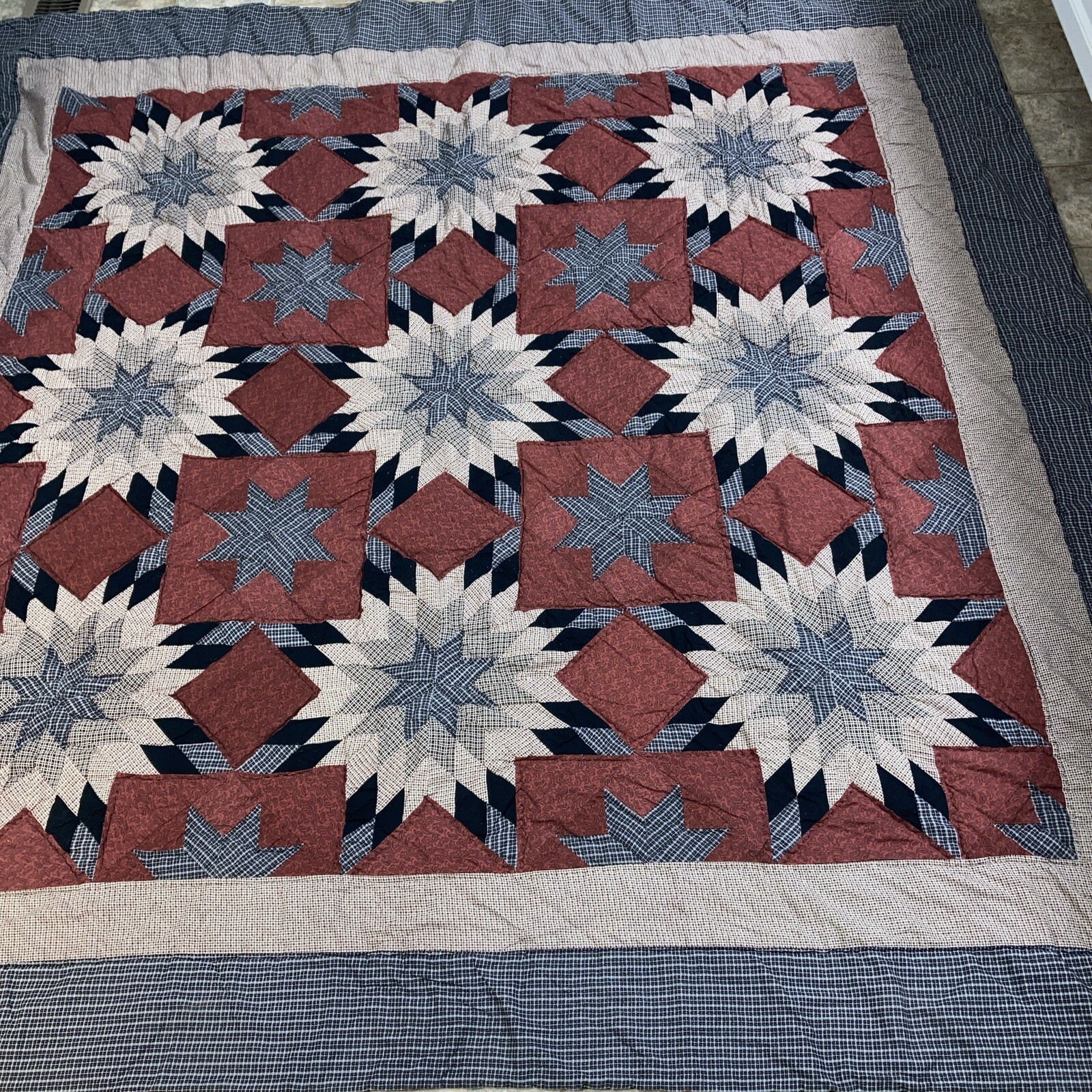 Quilt vintage heart company star pattern 84 by80