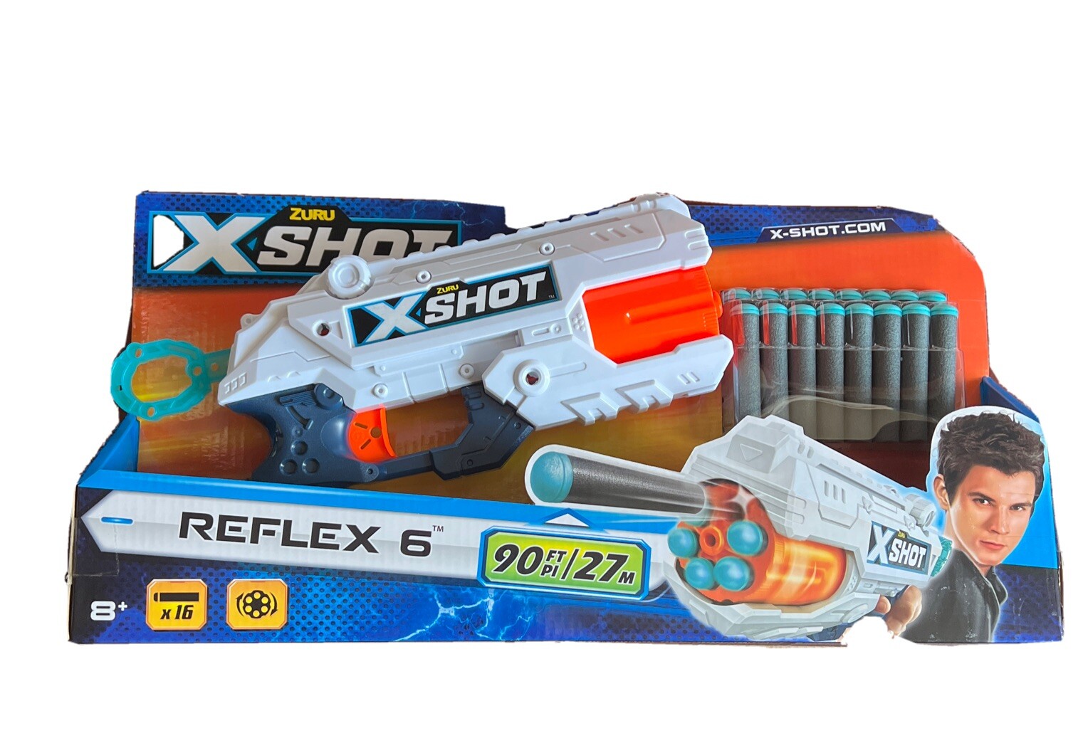 New Zuru X Shot Reflex 6. Shoots 90 feet. 16 darts