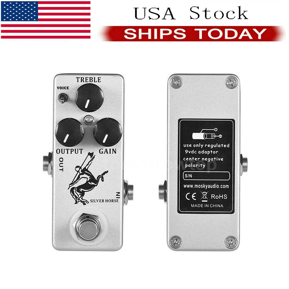 MOSKY Overdrive Boost Guitar Effect Pedal Normal/Soft Voice TREBLE OUTPUT GAIN