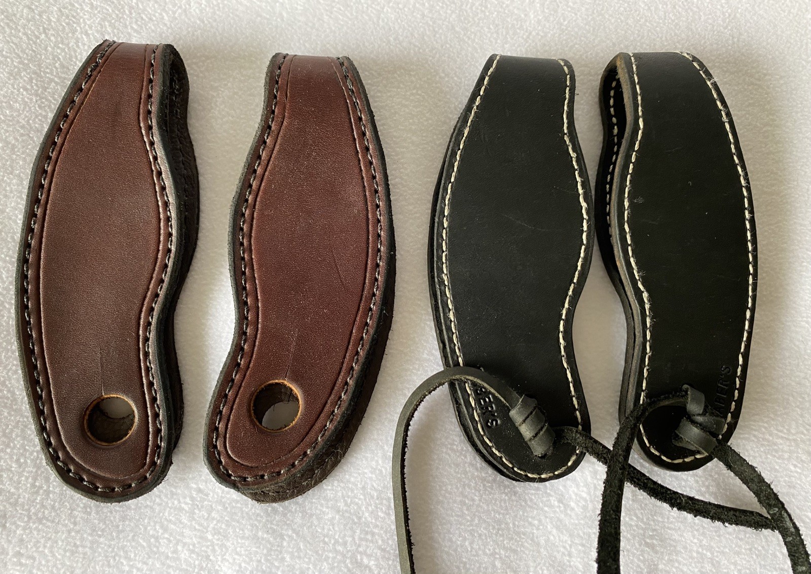 2 PAIR New High QUALITY Doubled & Stitched & Lined Leather SLOBBER STRAPS