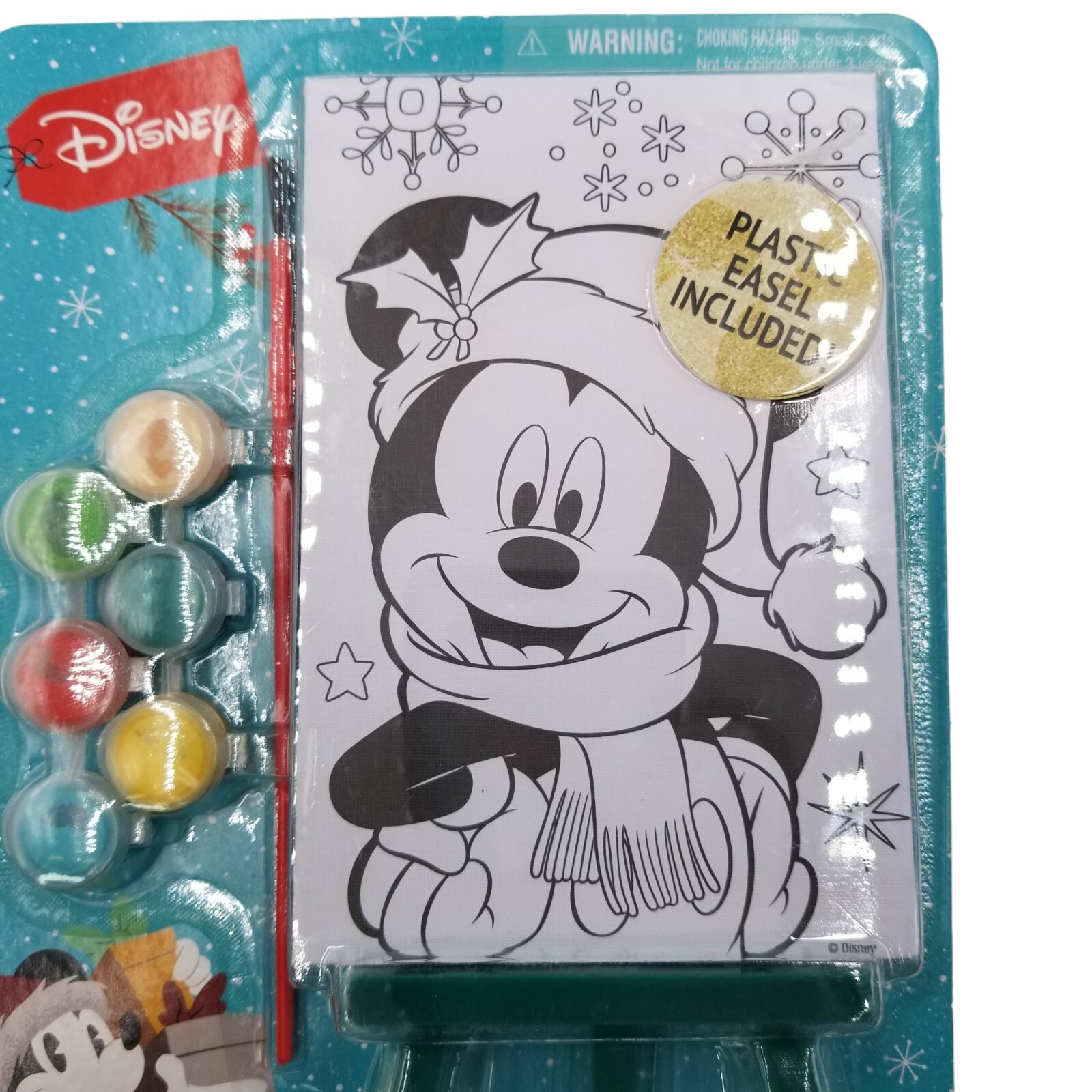 Disney Mickey Mouse Paint a Canvas Activity Include Plastic Easel & 6 Paint Pods