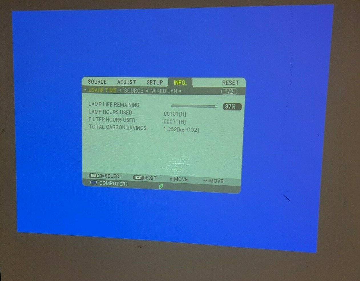NEC M260X HDMI Projector 97% Lamp Life Left