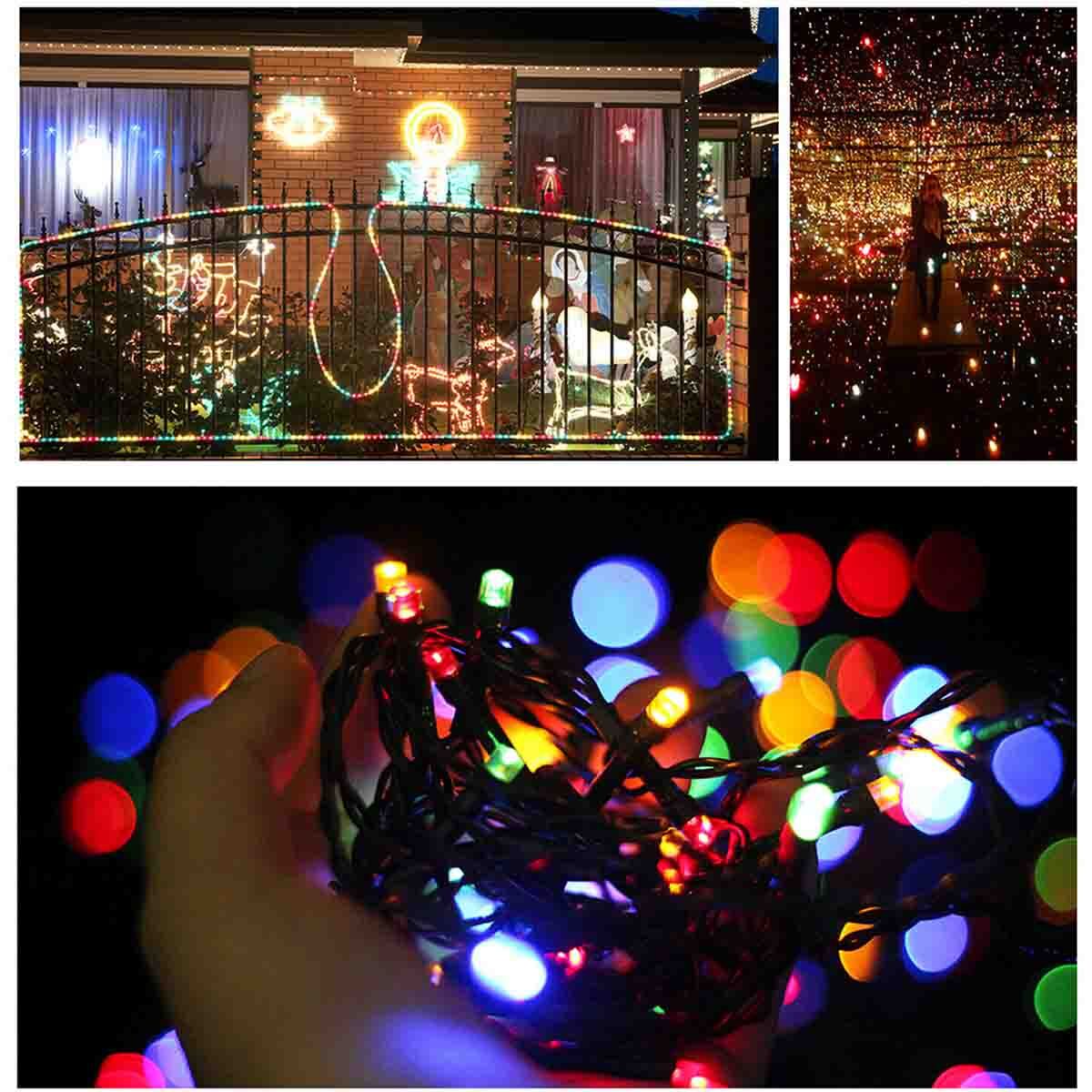 Solar LED Light String, Solar Powered 39 FT 100 Hanging Small lights 8 Modes