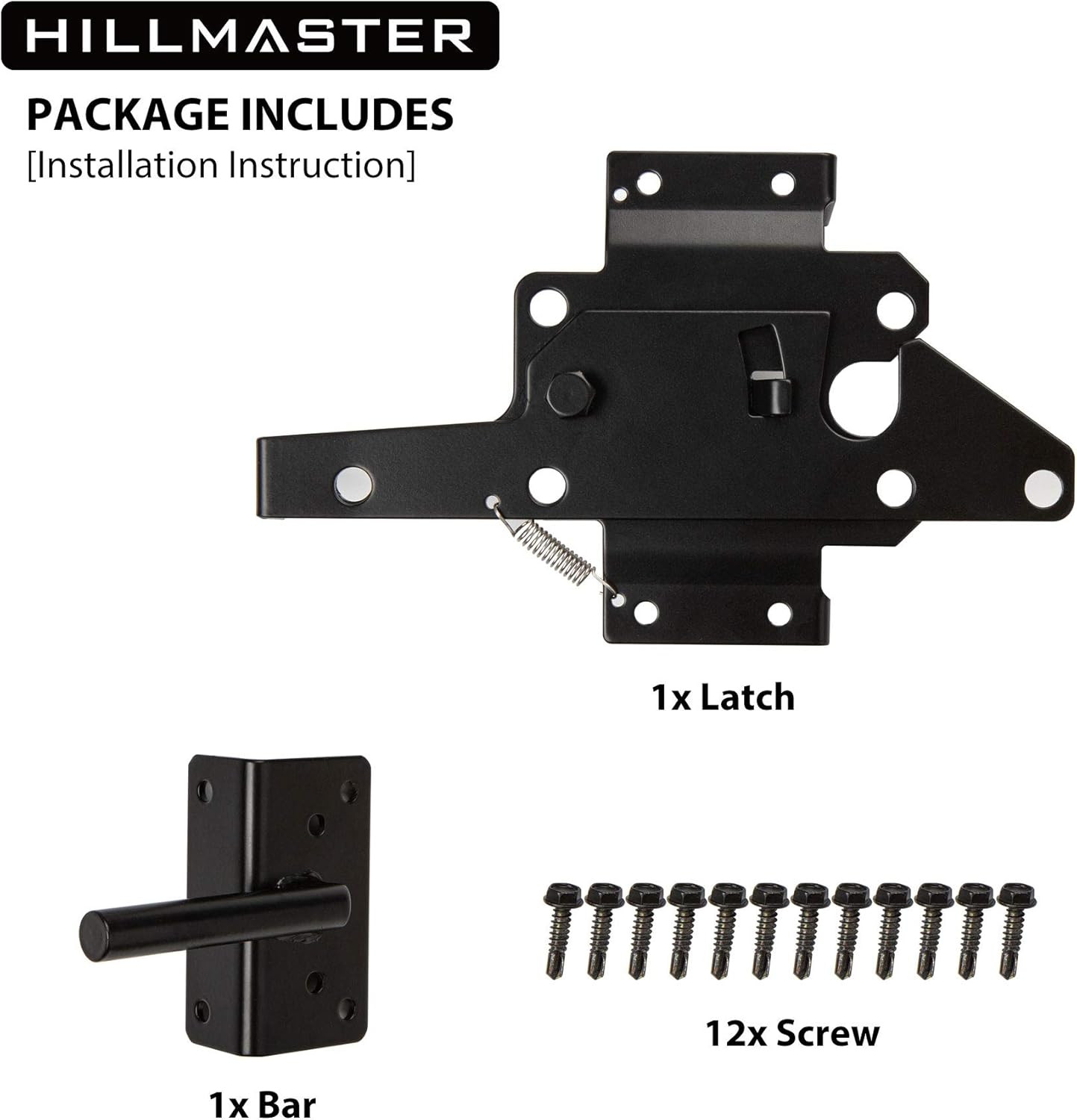 Heavy Duty Self-Locking Gate Latch for Wooden Fence, Post Mount Automatic Gate L