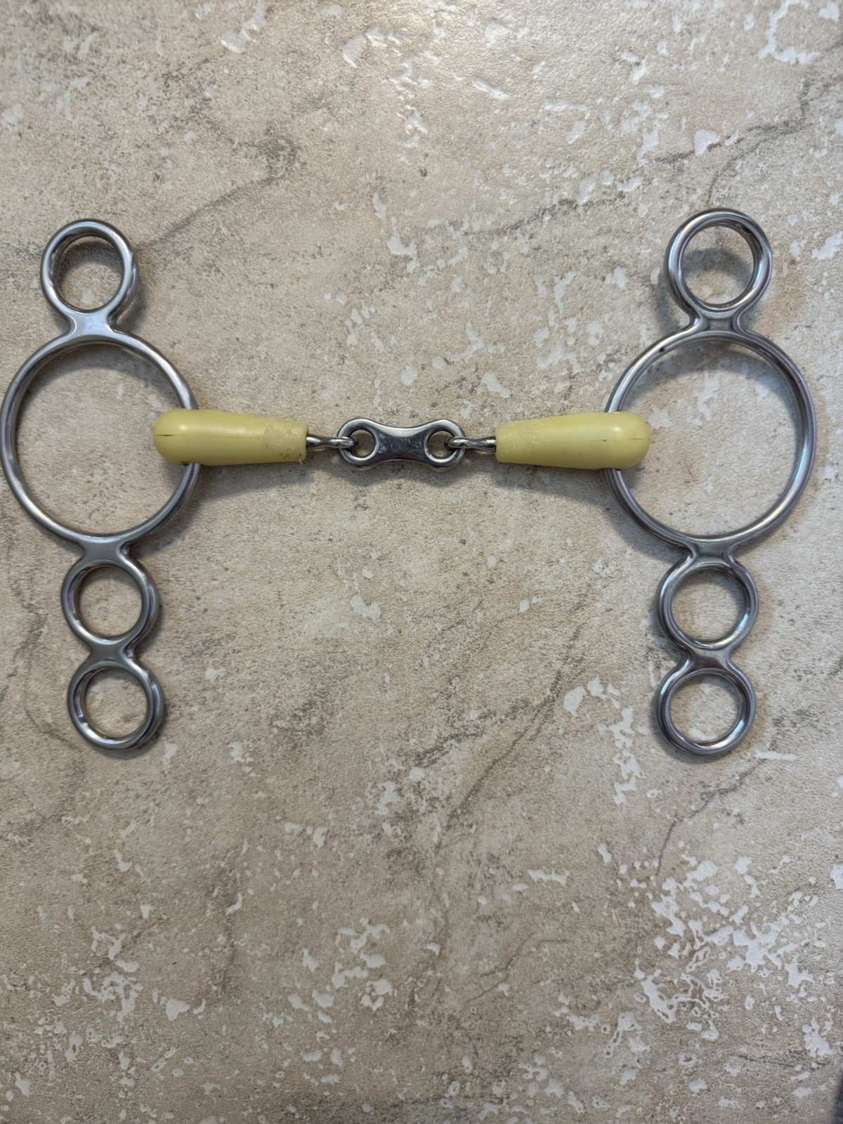 HAPPY MOUTH BIT French Link 3 Ring Gag 6 1/2 Inches 35mm