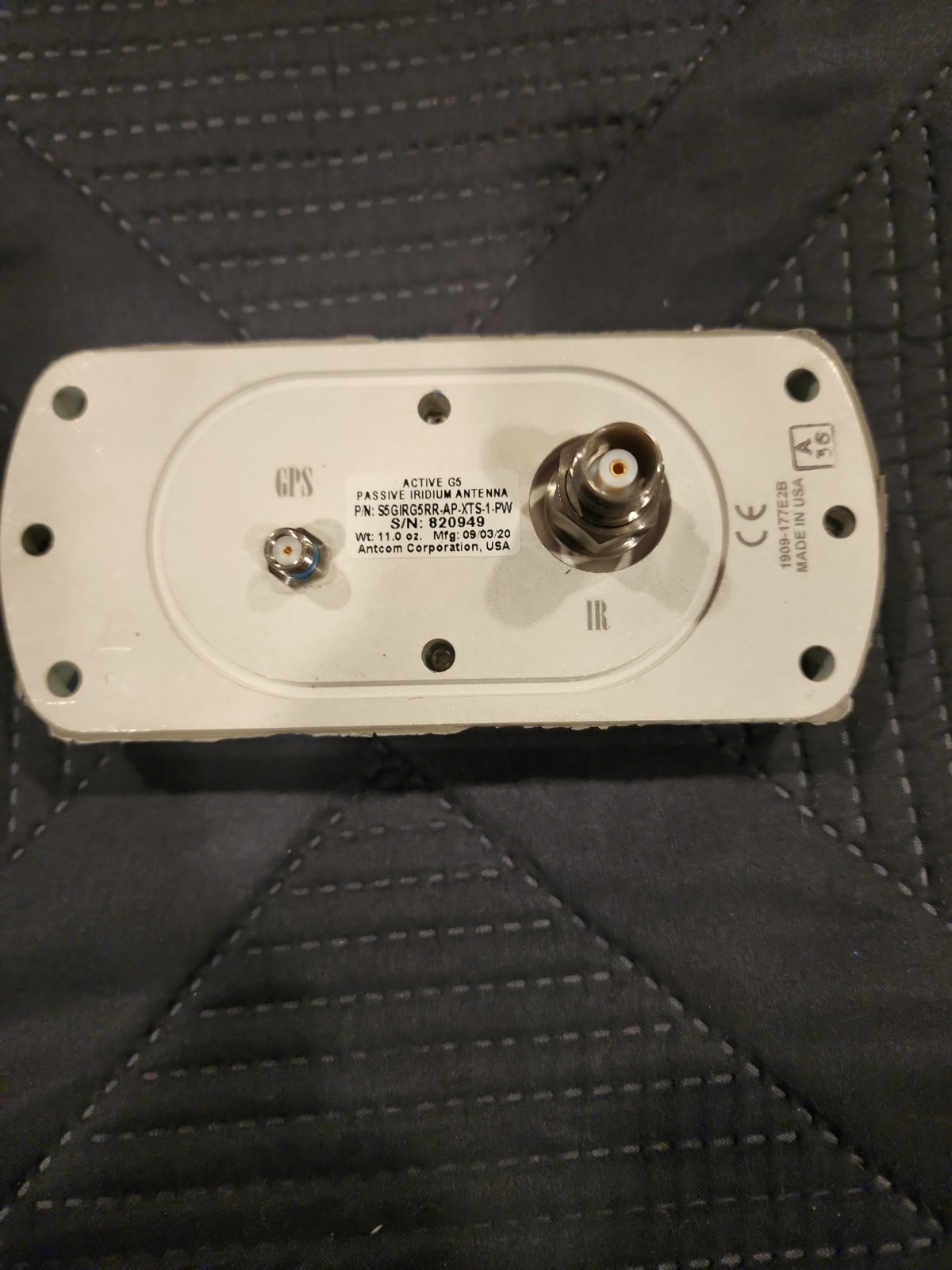 Antcom Passive Iridium Active L1 GPS Antenna P/N S5GIRG5RR-AP-XTS-1-PW