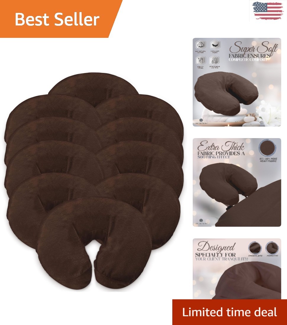 Extra Thick 10-Pack 100% Cotton Face Cradle Covers - Ideal for Massage Tables