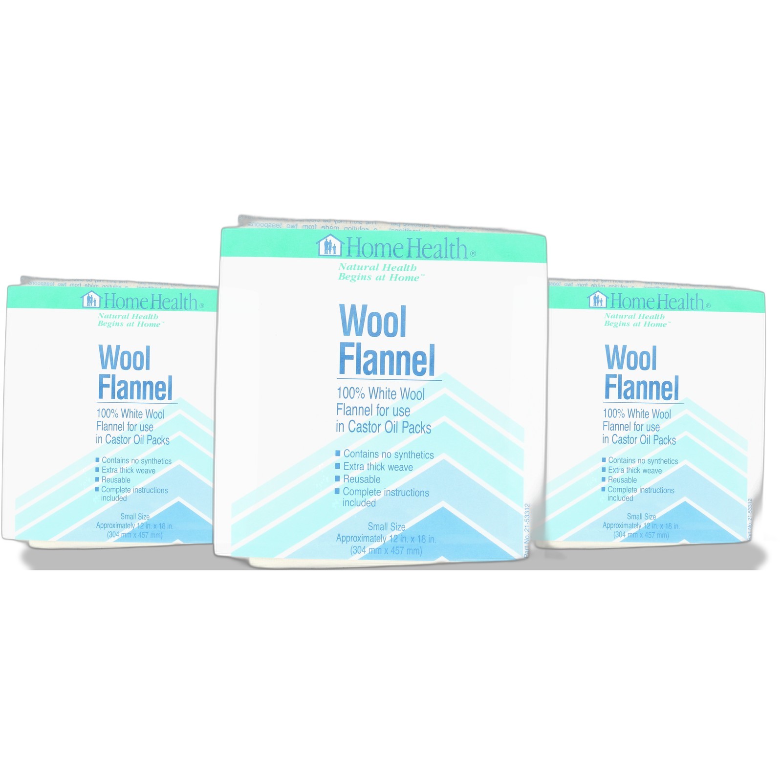 Home Health Wool Flannel Small Size Castor Oil Cloth 3 Pack