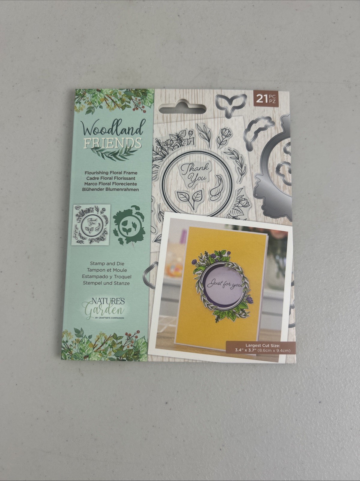 Woodland Friends by Natures Garden 21 Pce Stamp & Die Flourishing Floral Frame