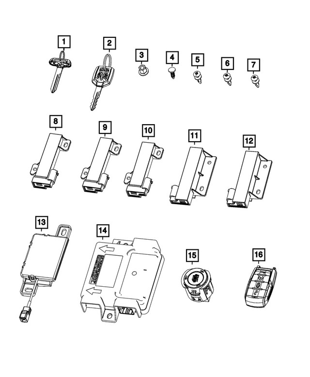 Genuine Mopar Integrated Key Fob Transmitter 68731648AA