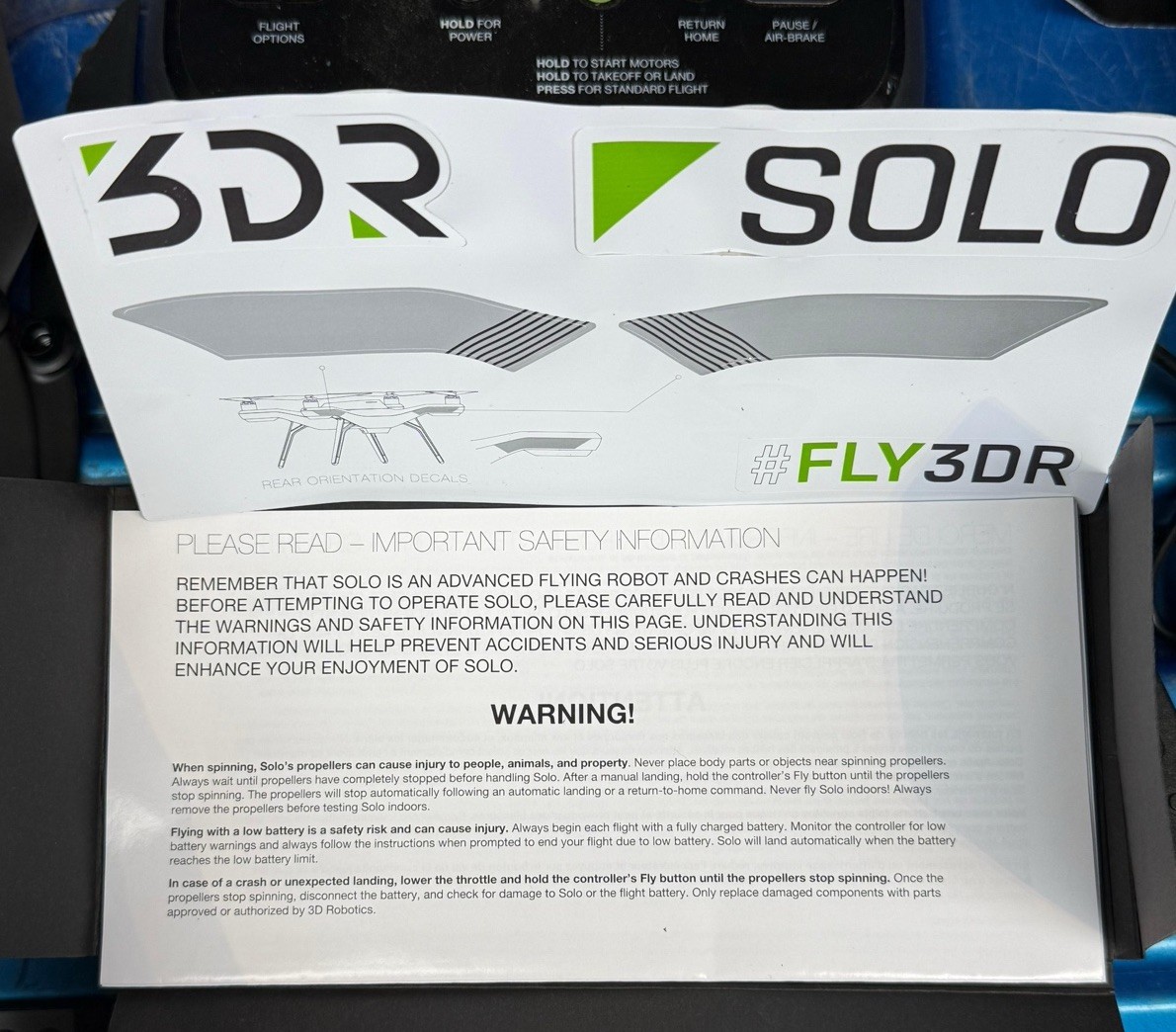 3DR Solo -Quad Drone- W/ Gimbal - 1 Battery /Backpack Case, Low Hours