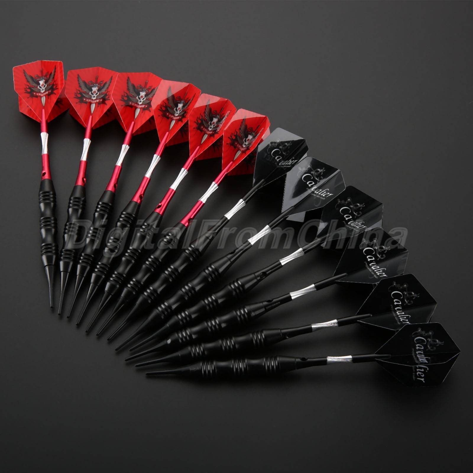 3 Soft Tip Darts Set Red Black Flights High Quality Leisure Supplise Sports
