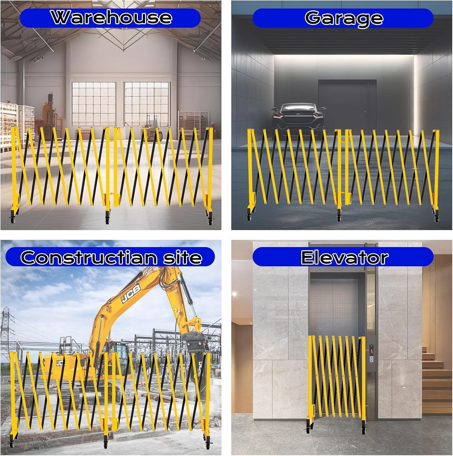 Adjustable 16.8FT Expandable Barricade - Perfect for Construction and Events