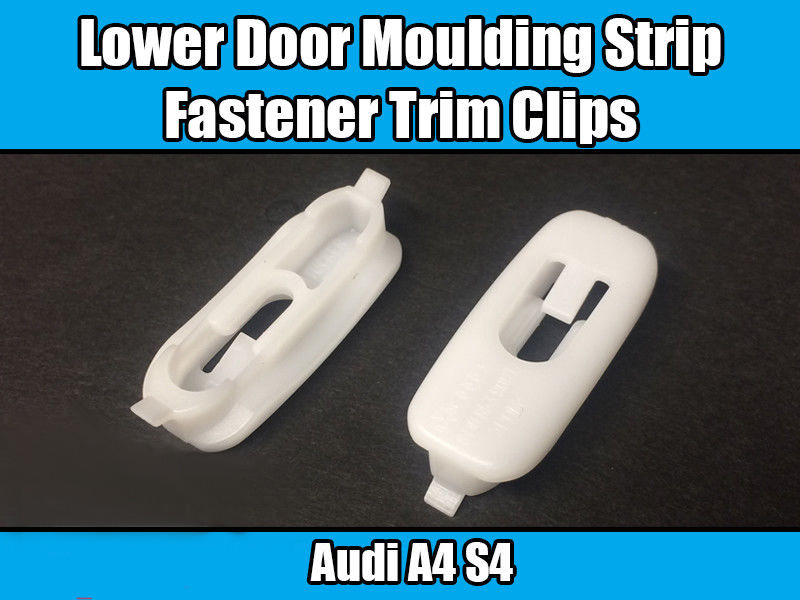 10x Clips For Audi A4 S4 Lower Door Moulding Strip Fastener Trim White Plastic
