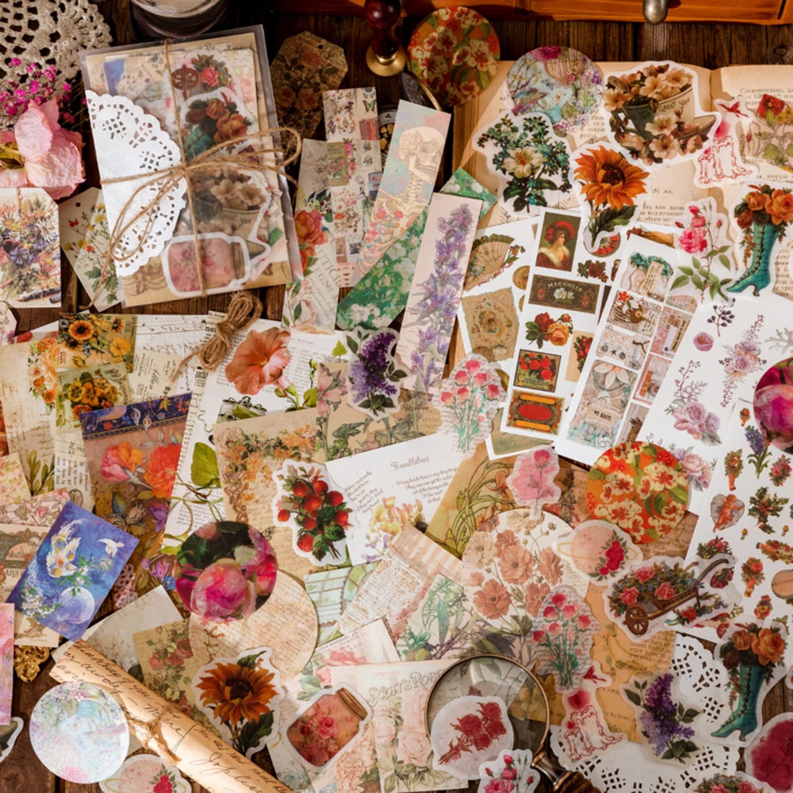 Vintage Scrapbooking Supplies Kit Stickers for Assorted