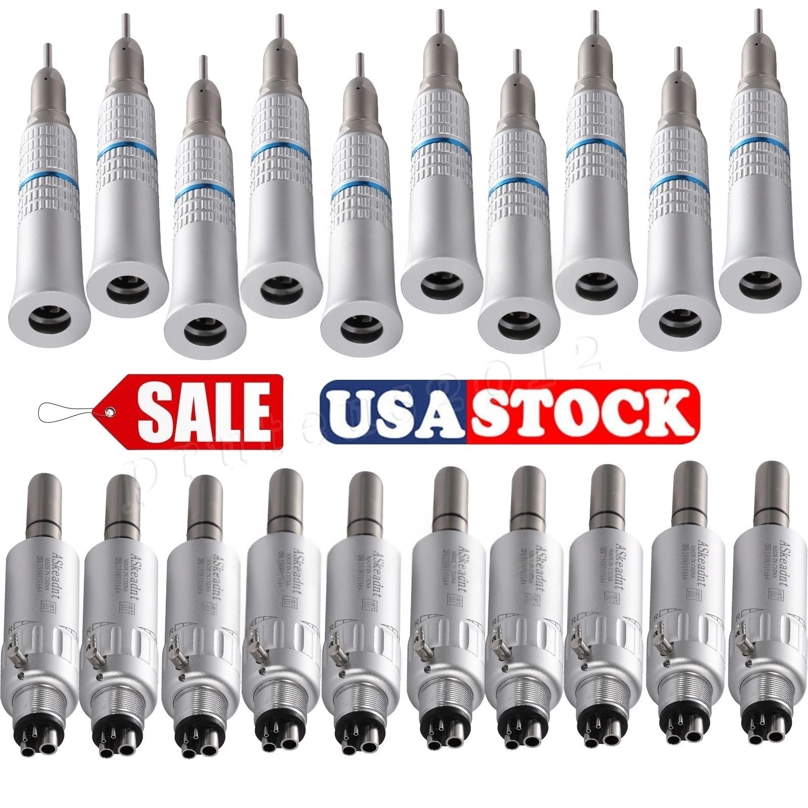 NSK Style Dental Straight Nose /Air Motor Low Slow Speed Handpiece E-type 4HOLES