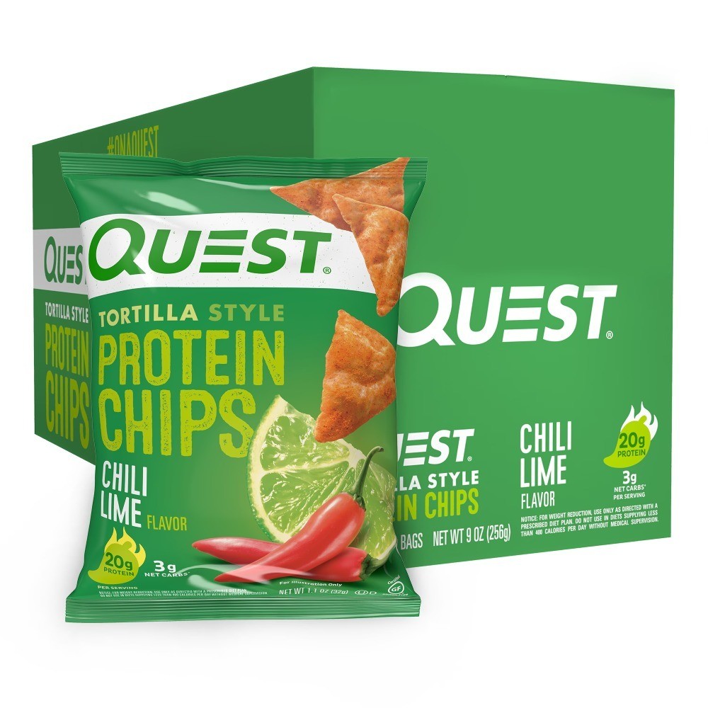 Baked Keto-Friendly Low Carb Tortilla Style Protein Chips Chili Lime Flavor 8