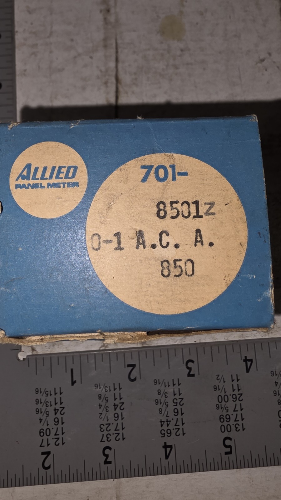ALLIED PANEL  0-1  AC AMPERES METER GAUGE 701-8501 GAGE
