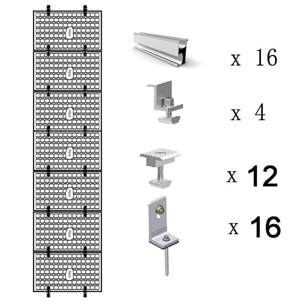 Accessories-Set Solar Rail Alu Mounting Rail Solar Panel PV Profile Solar System