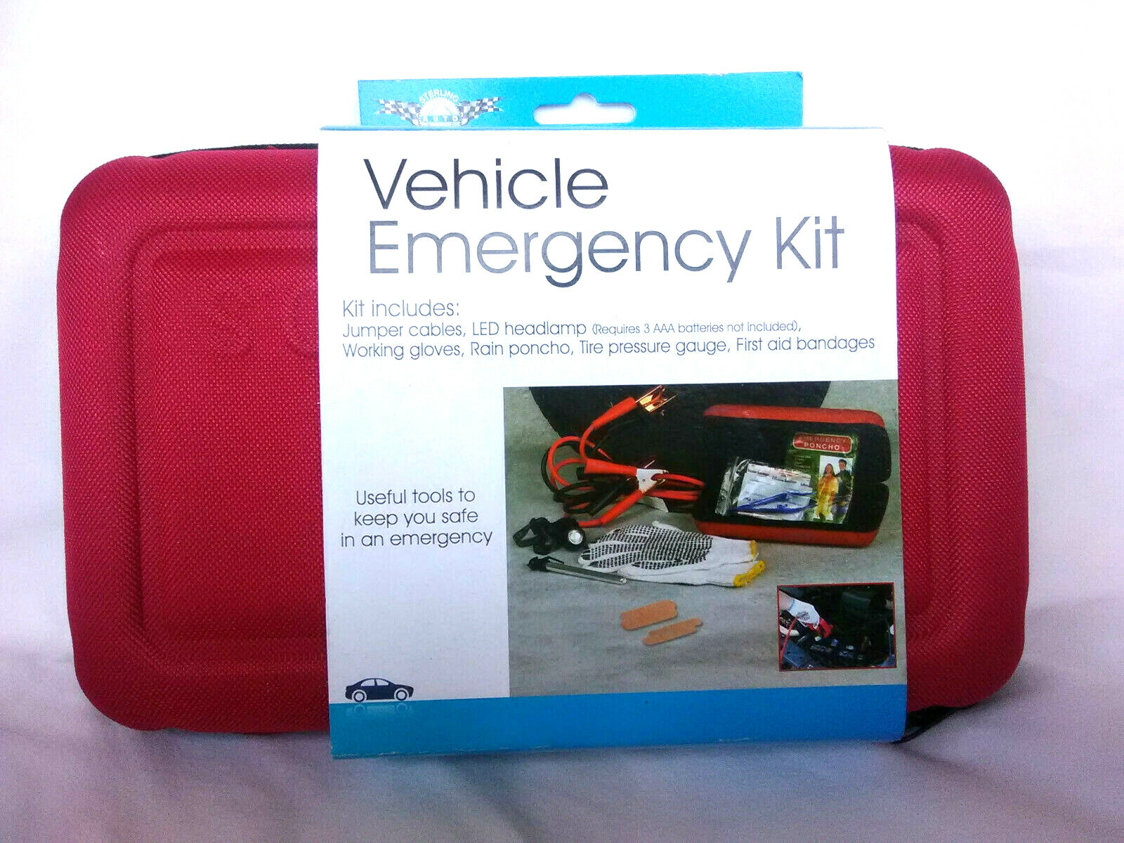 Sterling Auto Vehicle Emergency Kit  Tools Set in Zippered Case New NIB