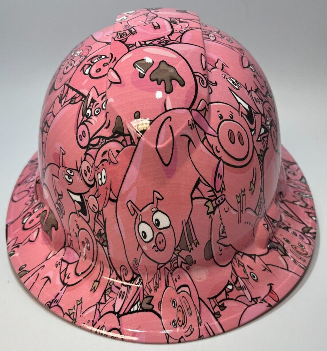 New Full Brim Hard Hat Custom Hydro Dipped PINK PIGGY