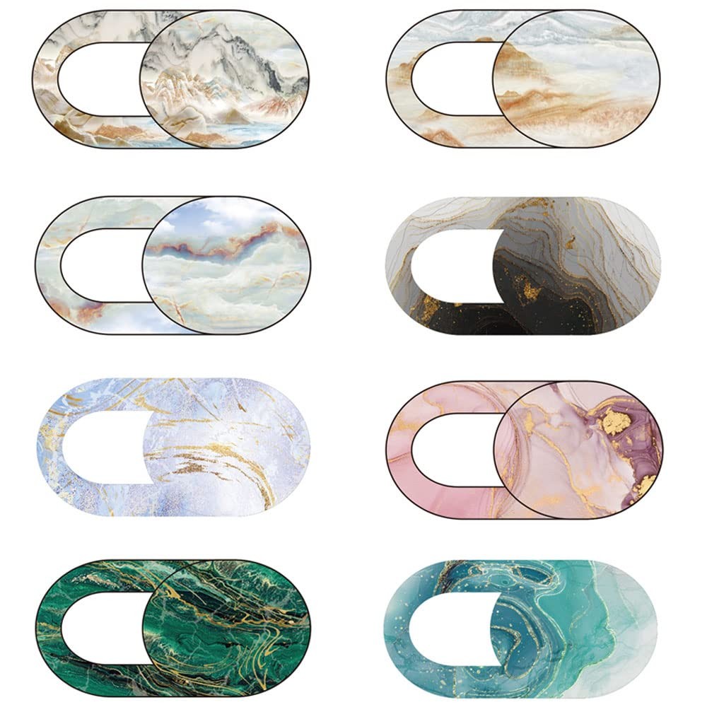 Marble Laptop Camera Cover Slide Cute 8 Pack, Webcam Cover Slide Phone Camera Co