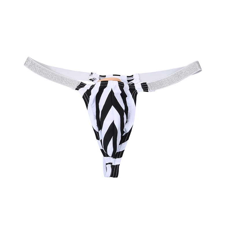 2 Pack Lot Sexy Mens Zebra Underwear Thongs Briefs Underpants Low Waist Bikinis