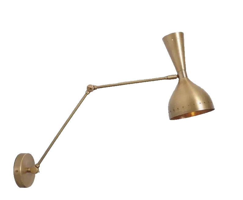 Mid Century Modern Light Stilnovo Style Diabolo Brass Wall Sconce Christmas Gif