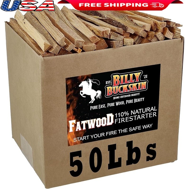 High-Resin Fatwood Fire Starter Natural Sticks Quick Ignite Eco Friendly New