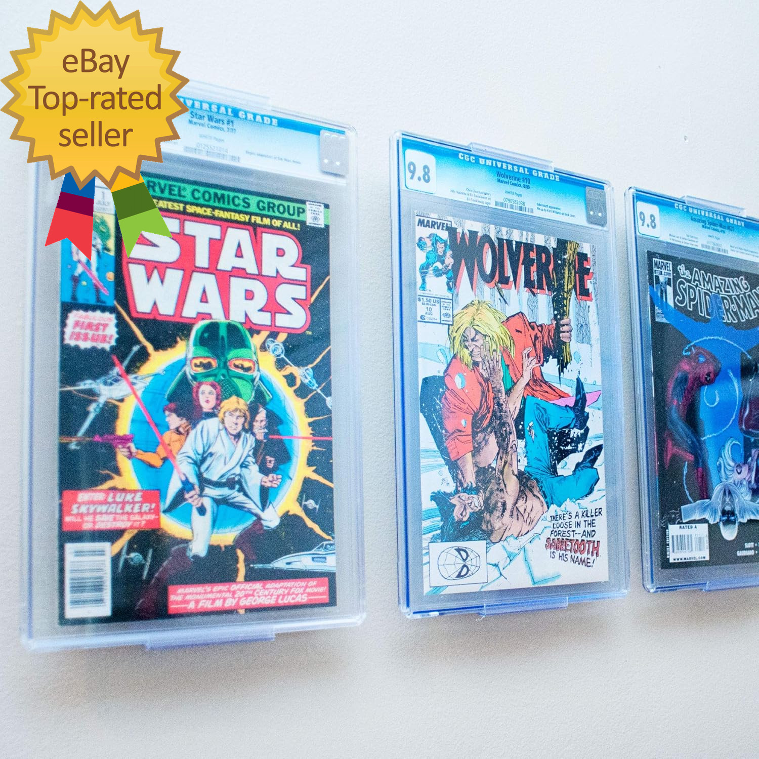 Comic Mount 5 Pack, Comic Book Shelf Stand or Wall Mount Display
