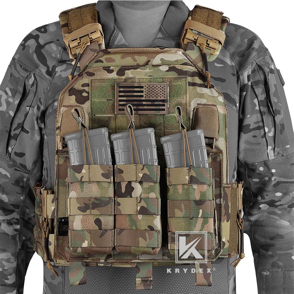 KRYDEX Tactical Plate Carrier Quick Release MOLLE Panel with Clip Ranger Green