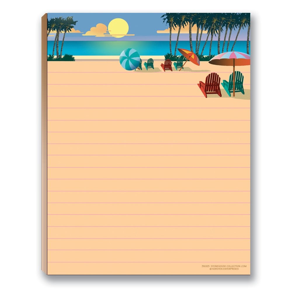 Stonehouse Collection Beach Notepad Pack 4 Assorted USA Made