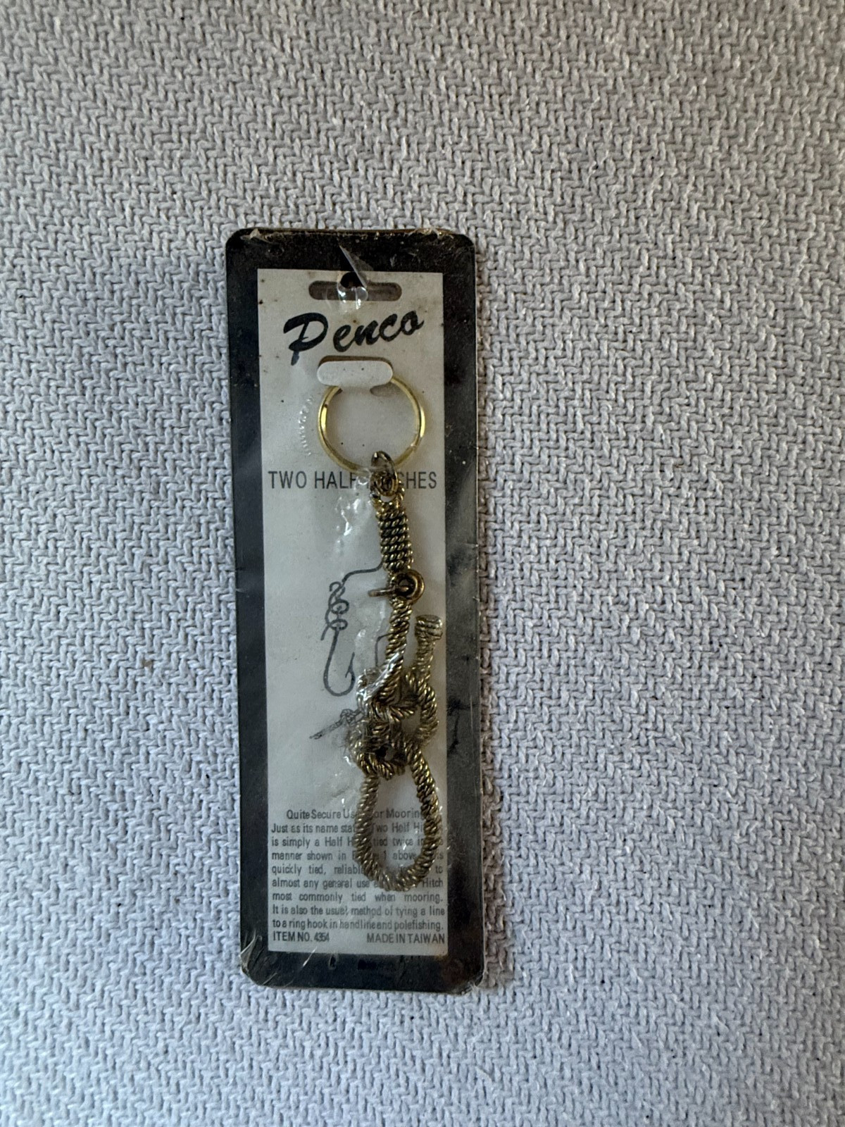 Vintage Penco Two Half Hitches Mooring Line Gold Tone #4354 Fishing Taiwan NOS