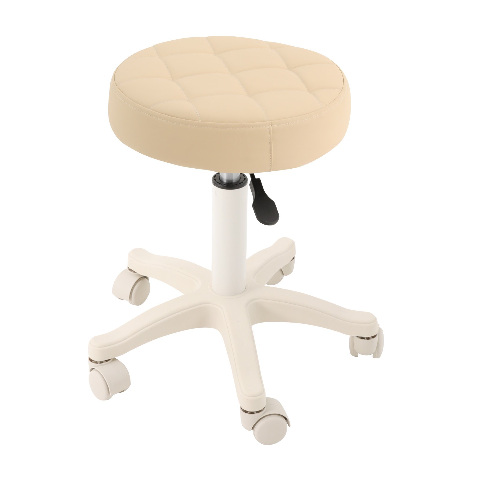 Round Rolling Stool Swivel Stool with Wheels Height Adjustable Bar Stool 250 lbs