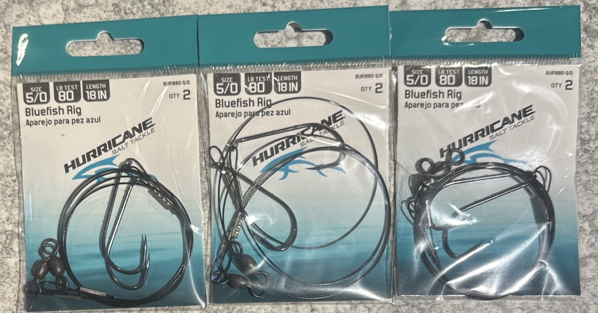 3 Packs Hurricane Bluefish Rigs 5/0